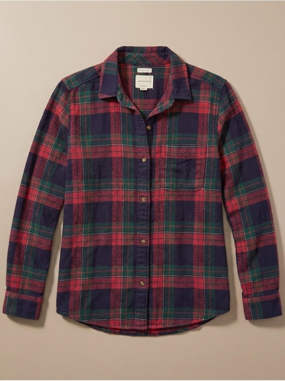 American Eagle Soft & Sexy Plaid Flannel Shirt Size M